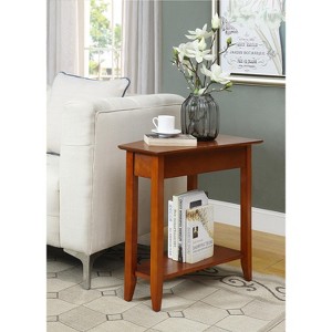 HomeStock Round Accent End Table with Lower Shelf, Curved Legs and Smooth Finish Ideal for Living Room or Bedroom Corners - 1 of 4