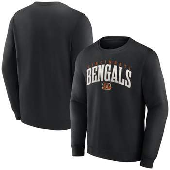 NFL Cincinnati Bengals Men's Varsity Letter Long Sleeve Crew Fleece Sweatshirt