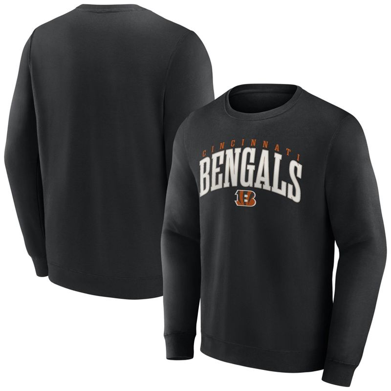NFL Cincinnati Bengals Men&#39;s Varsity Letter Long Sleeve Crew Fleece Sweatshirt, 1 of 4