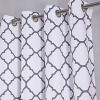 Kate Aurora Montauk Accents 2 Piece White & Gray Trellis Light Filtering Modern Geometric Grommet Top Window Curtains - 2 of 4