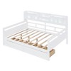 NicBex Full Size Daybed with Storage Wooden Day bed Frame with Shelf Cabinet and 2 Large Drawers for Apartment - 4 of 4