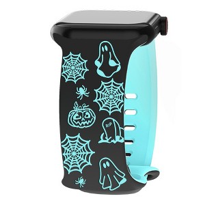 HTUTWOO Halloween Engraved Band Compatible with Apple Watch Band 38/40/41mm for Women Men, Two-Tone Strap for iWatch Series Ultra SE - 1 of 4
