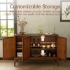 Vintage MDF Top 48 in. TV Cabinet for Living Room Mirror Door Sideboard Buffet with Adjustable Shelves - 3 of 4