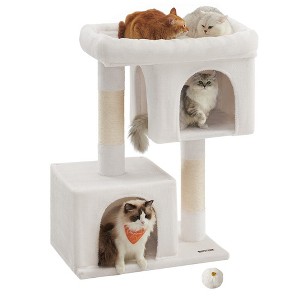Feandrea Cat Tree, Cat Tower, Cat Condo, Large Cat Perch, 2 Cat Caves, Scratching Post - 1 of 4