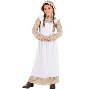 HalloweenCostumes.com Kid's Prairie Girl Sustainable Materials Costume | Pioneer Costumes - 1 of 4