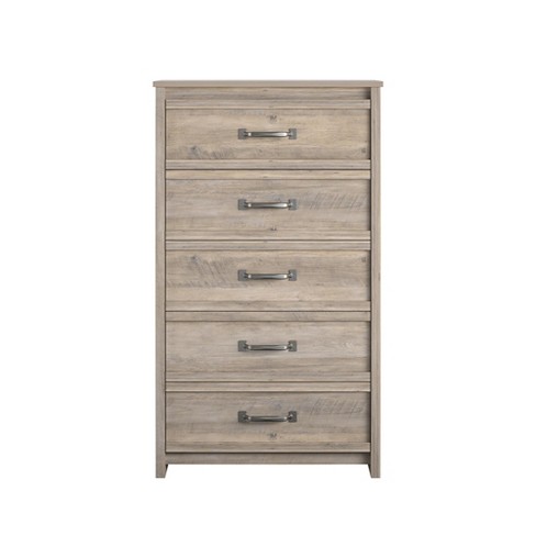 Costway 5 Drawer Chest Storage Dresser Tall Cabinet Organizer Bedroom  Hallway Walnut : Target