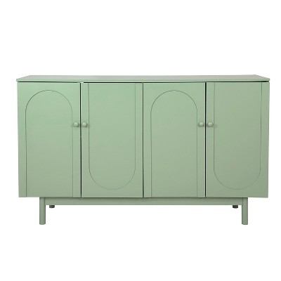 NicBex 59.06 Inch 4-Door Intaglio Storage Cabinet with Pine Legs and Solid Wood Pulls for Living Room and Entryway