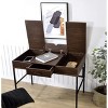 NicBex Set of 3 Desks and Stool Set,Rolling Desk with Casters,2 Charging Ports,Home Office Desks Set for Studying Room,Bedroom - 2 of 4