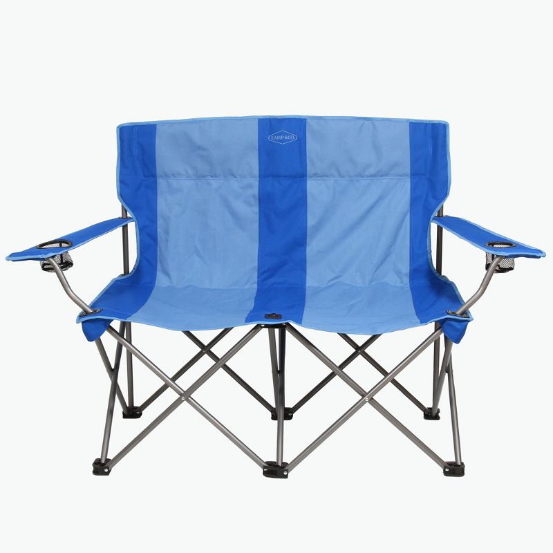 Kamp-Rite Portable 2 Person Folding Outdoor Camping Chair Loveseat with 2 Cupholders for Camping, Tailgating, and Sports, 500 LB Capacity, 2 of 7