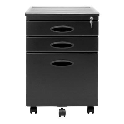 Studio Designs Mobile Home Office 3 Drawer Small File Storage Cabinet, Gray