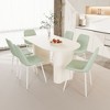 NicBex 63" Dining Table Set for 6 Cream Style Dining Table Round Wave Table Legs with 6 Chairs, Buy 6 Chairs and Get 2 Free - 2 of 4
