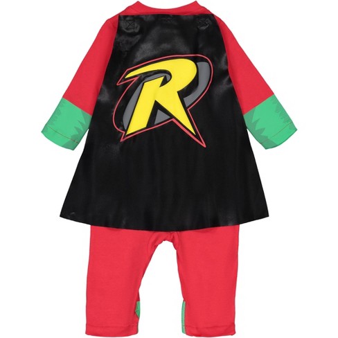 Warner Bros. Robin Baby Zip Up Cosplay Costume Coverall And Cape ...