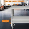 36"x24" Stainless Steel Prep Table, Stainless Steel Workbench, 662 lbs Load Capacity, 3-Stage Adjustable Shelf, with Hook, Arc Corner Edge - 3 of 4