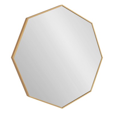 30.7" x 30.7" Rhodes Octagon Wall Mirror Gold - Kate & Laurel All Things Decor