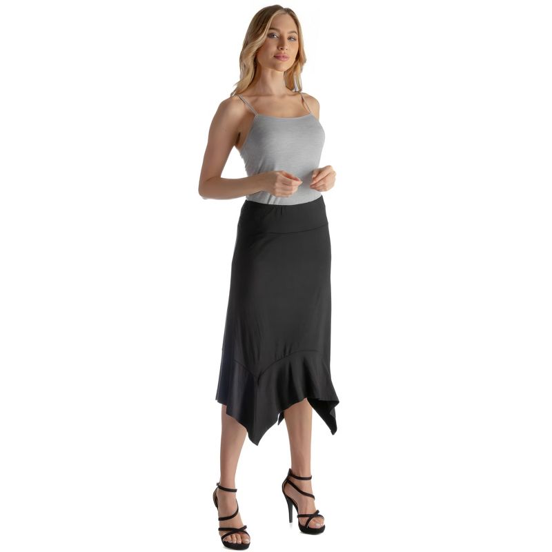 Womens Elastic Waistband Knee Length Skirt, 4 of 7
