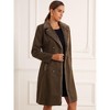 Allegra K Women's Winter Faux Fur Collar Double Breasted Long Warm Coats - 4 of 4
