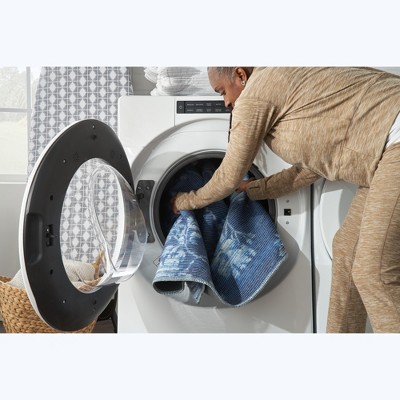 Slate Damask Chenille 8' x 10' Easy-Care Area Rug