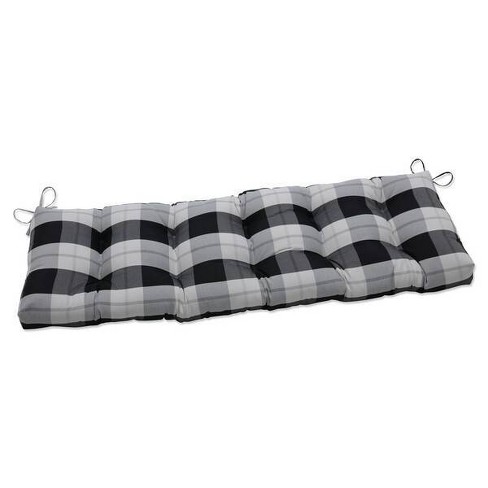 56 X 18 Branson Outdoor Indoor Tufted Bench Swing Cushion Pewter Black Pillow Perfect Target