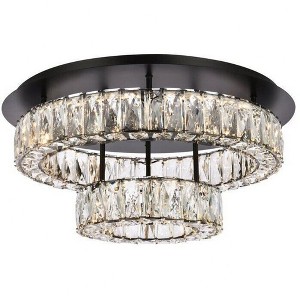 Elegant Lighting Monroe 2 - Light Flush Mount in  Black - 1 of 4