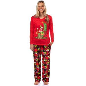 Seven Times Six Dr. Seuss The Grinch Pajamas Buffalo Plaid Matching Family Sleepwear - 1 of 4