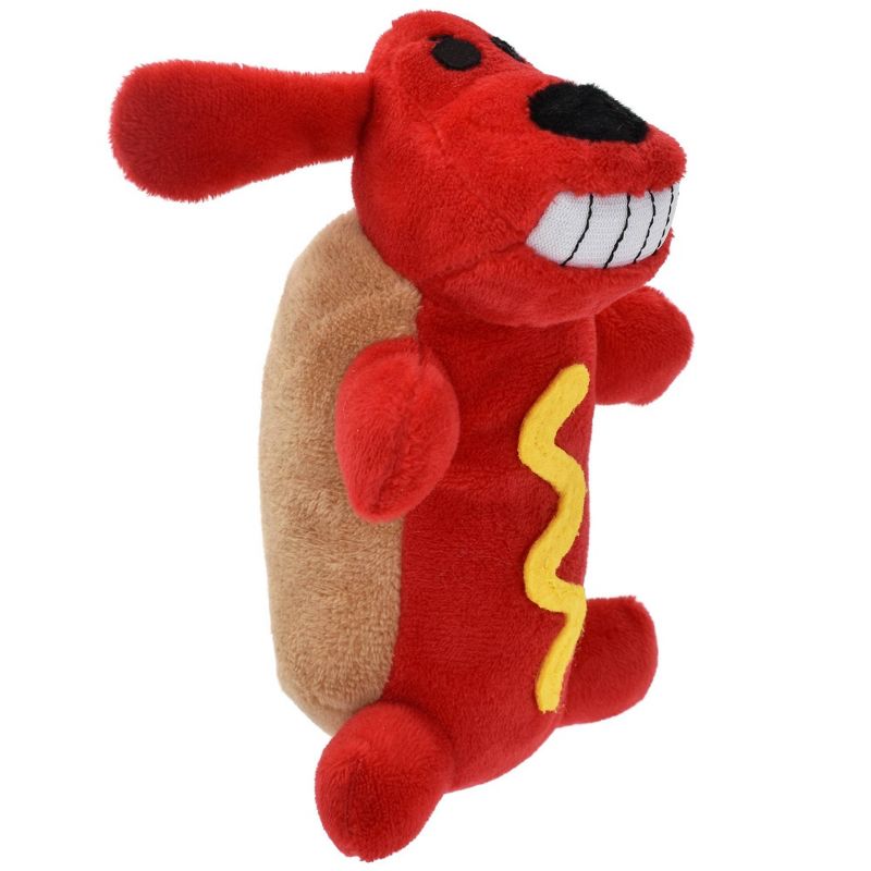 Multipet 6&#34; Loofa Hot Dog Interactive Plush Dog Toy, 3 of 6