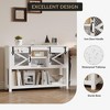 46" Farmhouse Console Table ¨C White Sliding Barn Door Sofa Table (for Living Room/Entryway/Foyer) - 4 of 4