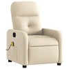 vidaXL Massage Recliner Chair Cream Fabric - 3 of 4