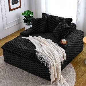 Lyngins 51" Oversized Single Sofa with Thick Sponge Cushion &  2 Pillows, Nordic Couches for Living Room, Small Apartments - 1 of 4