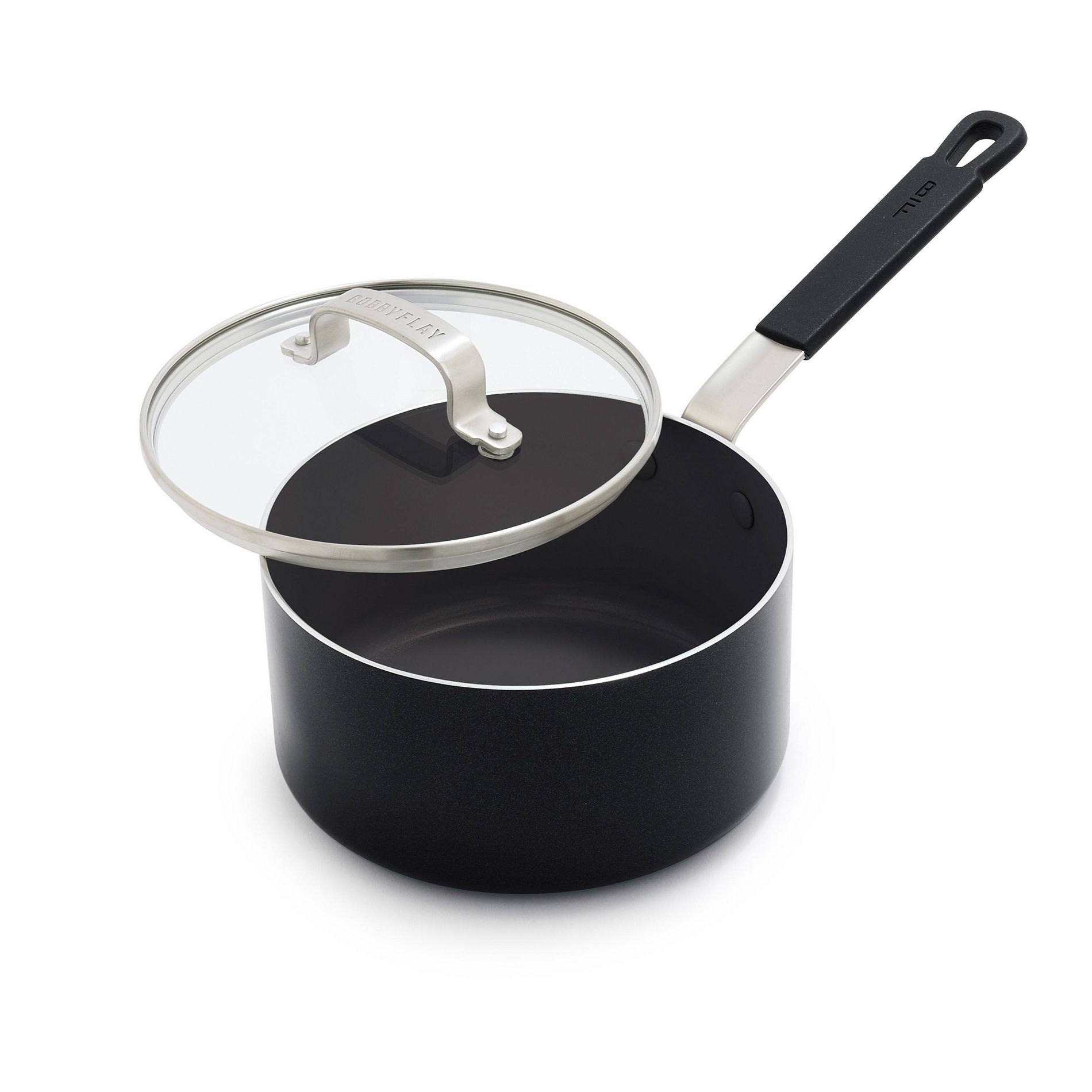 Bobby Flay 2.54qt Ceramic Nonstick Aluminum Sauce Pan with Lid