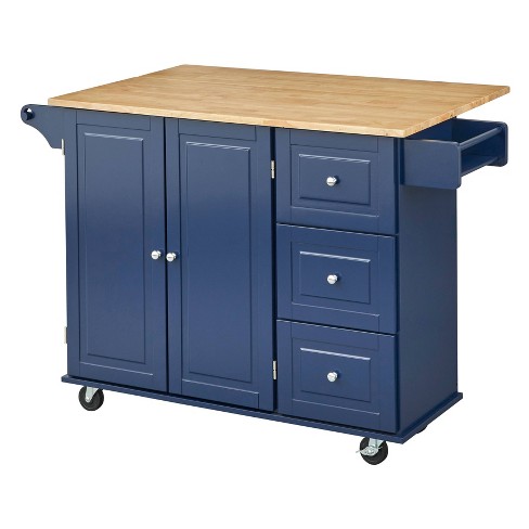 Aspen Kitchen Cart Indigo Blue - Buylateral: Storage, Towel Holder ...