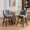 Bar Stools Set of 2,360º Swivel Counter Height Barstools, Upholstered BarStools Set of 2,Curved Back Barstools with Footrest-Cuddlewood - 2 of 4