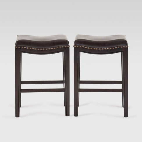 Set Of 2 26 Avondale Backless Counter, Leather Bar Stools Counter Height Backless