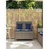 43.7"Patio Storage Bench with Cushion Brown Poly Rattan - 3 of 4
