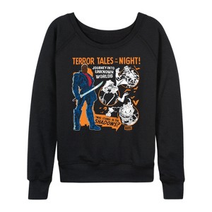 Women's - Marvel - Blade Terror Tales Lightweight French Terry Wide Neck Long Sleeve Graphic Shirt - 1 of 4