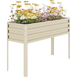 Raised Garden Bed with Watering Reservoir, Tall Elevated Square Planter Box for Vegetables, Herbs - 1 of 3