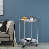 KTMBDW Metal Coffee Table with Wheels 15.75 Inches 2-Tier Movable Side Tables Casters with Undershelf and Legs for Living Room Kitchen Silver Gray - 3 of 4
