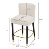 DSVIMOY Counter and Bar Stool Modern Design with Circular Footrest and Gold Finish for Dining, Beige, 24.75"*22.75"*22.75" - 3 of 4