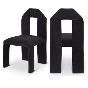 Meridian Furniture,Bennett Chenille Fabric Dining Chair, Set of 2 - 1 of 4