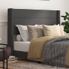 Taylor & Logan Queen 47" High Hilton Platform Bed Charcoal: Wingback Design, No Box Spring Needed - 2 of 4