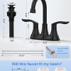 ChicFurnit Bathroom Sink Faucet Modern 2 Handle High Arc Swivel Spout with Pop Up Drain for Stylish Vanity, Black, 14.37"*10.04"*2.6" - 3 of 4