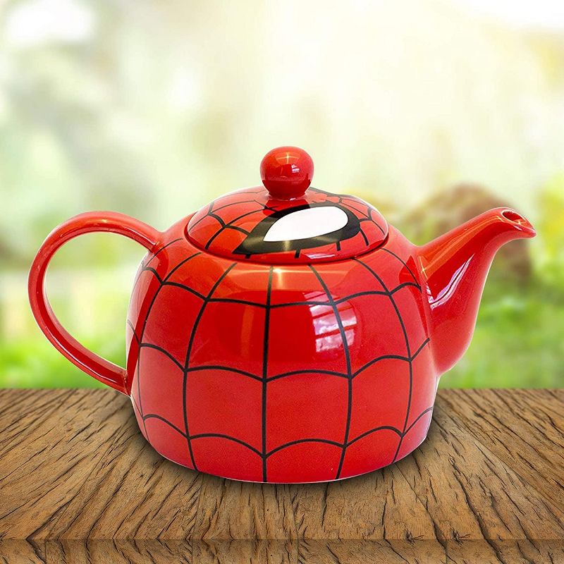 Marvel Spider-Man Ceramic Teapot with Web Mask Detail Lid, 2 of 5