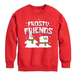 Boys' - SpongeBob SquarePants - Frosty Friends Graphic Long Sleeve Fleece Sweatshirt - 1 of 4