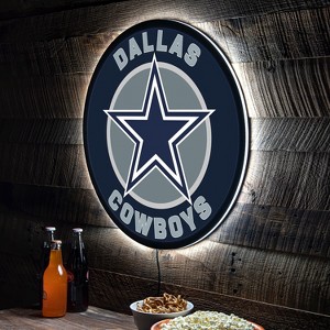 Evergreen Ultra-Thin Edgelight LED Wall Decor, Round, Dallas Cowboys- 23 x 23 Inches Made In USA - 1 of 4