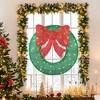LuxenHome 3Ft Round Lighted Green Wreath with Red Bow Outdoor Holiday Decoration - 2 of 4