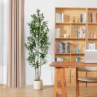Artificial Olive Tree 6FT Tall Faux Silk Plant for Home Office Decor ...