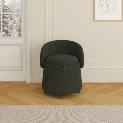 Cesar Small Teddy Swivel Accent Chair, Upholstered Barrel Chair, 360°Degree Side Chair with Storage for Living Room, Indoor Furniture - Maison Boucle