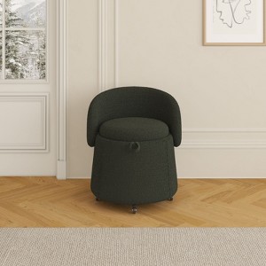 Cesar Small Teddy Swivel Accent Chair, Upholstered Barrel Chair, 360°Degree Side Chair with Storage for Living Room, Indoor Furniture - Maison Boucle - 1 of 4