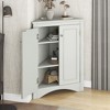NicBex Modern Triangle Bathroom Corner Cabinet with 3 Adjustable Shelves,Freestanding Storage Cabinet with Anti-Tipping Device for Bathroom - 3 of 4