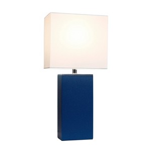 21" Monaco Avenue Modern Leather Table Lamp - Elegant Designs - 1 of 4