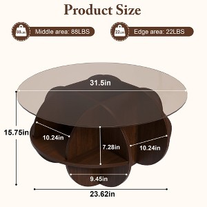 Hrinhom 31.5"W Round Coffee Table with Storage - 1 of 4